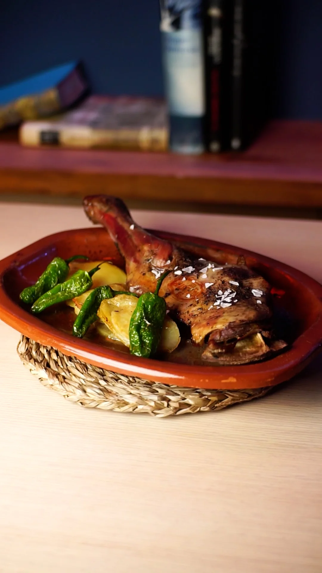 Shoulder of suckling lamb roasted in a wood-fired oven with lemon thyme essence and candied sour potato